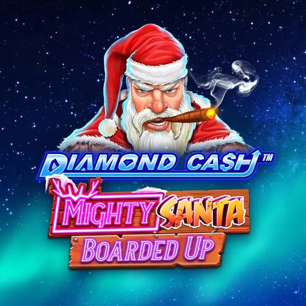 Official Slots logo: Diamond Cash Mighty Santa Boarded Up by Greentube at Betrepublic Casino